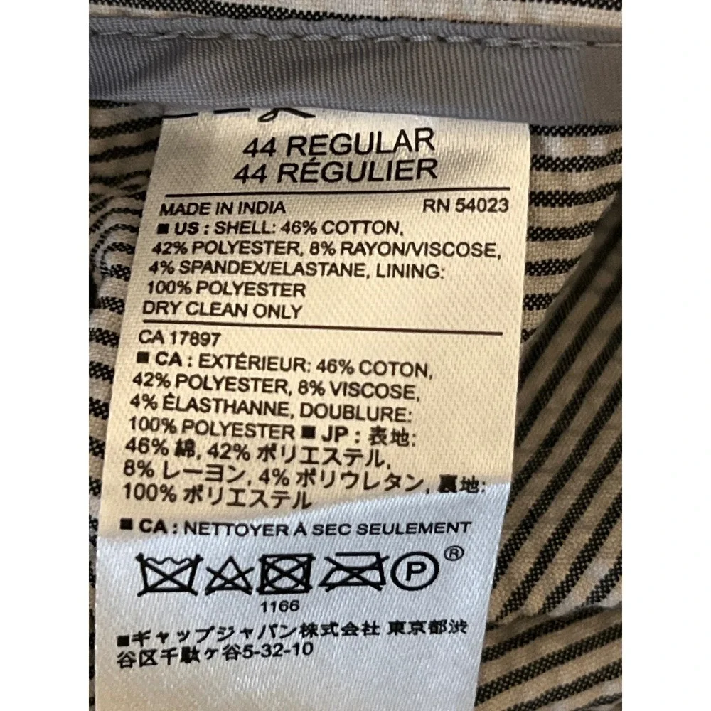 Banana Republic Mens 44R Seersucker Blazer Dark Grey White Striped Sport Coat